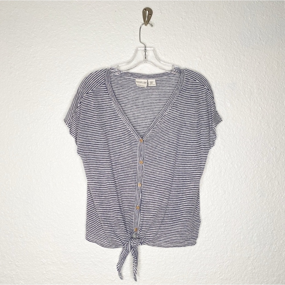 RACHEL ZOE BLUE/WHITE STRIPED TOP SIZE MEDIUM